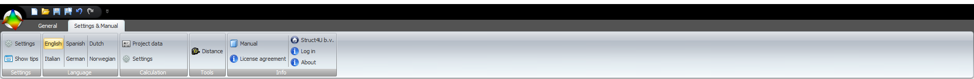 Settings and Manual Ribbon