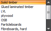 Type of timber options