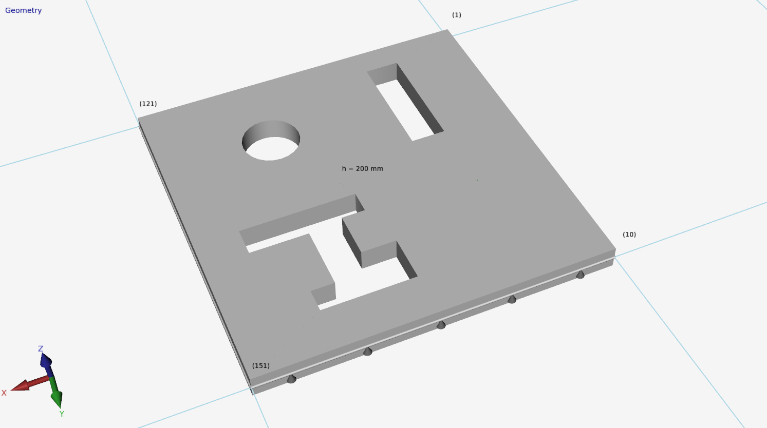 Plate with holes solid view