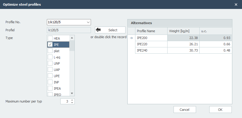Optimize Steel Profiles