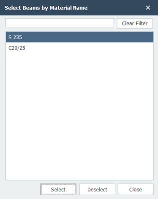 Select Beams by Material Name
