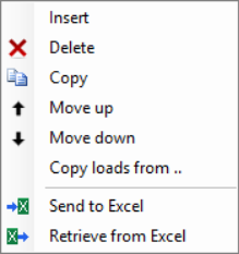 Right-click context menu on a data table