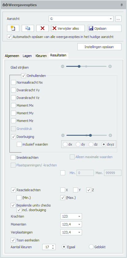 Results display