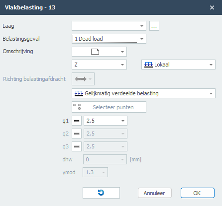 Surface Load Dialog