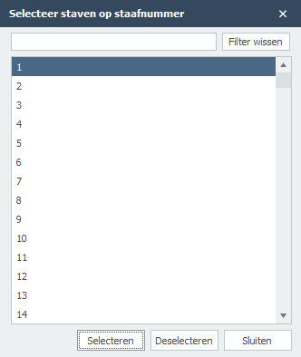 Balken Selecteren op Balknummer